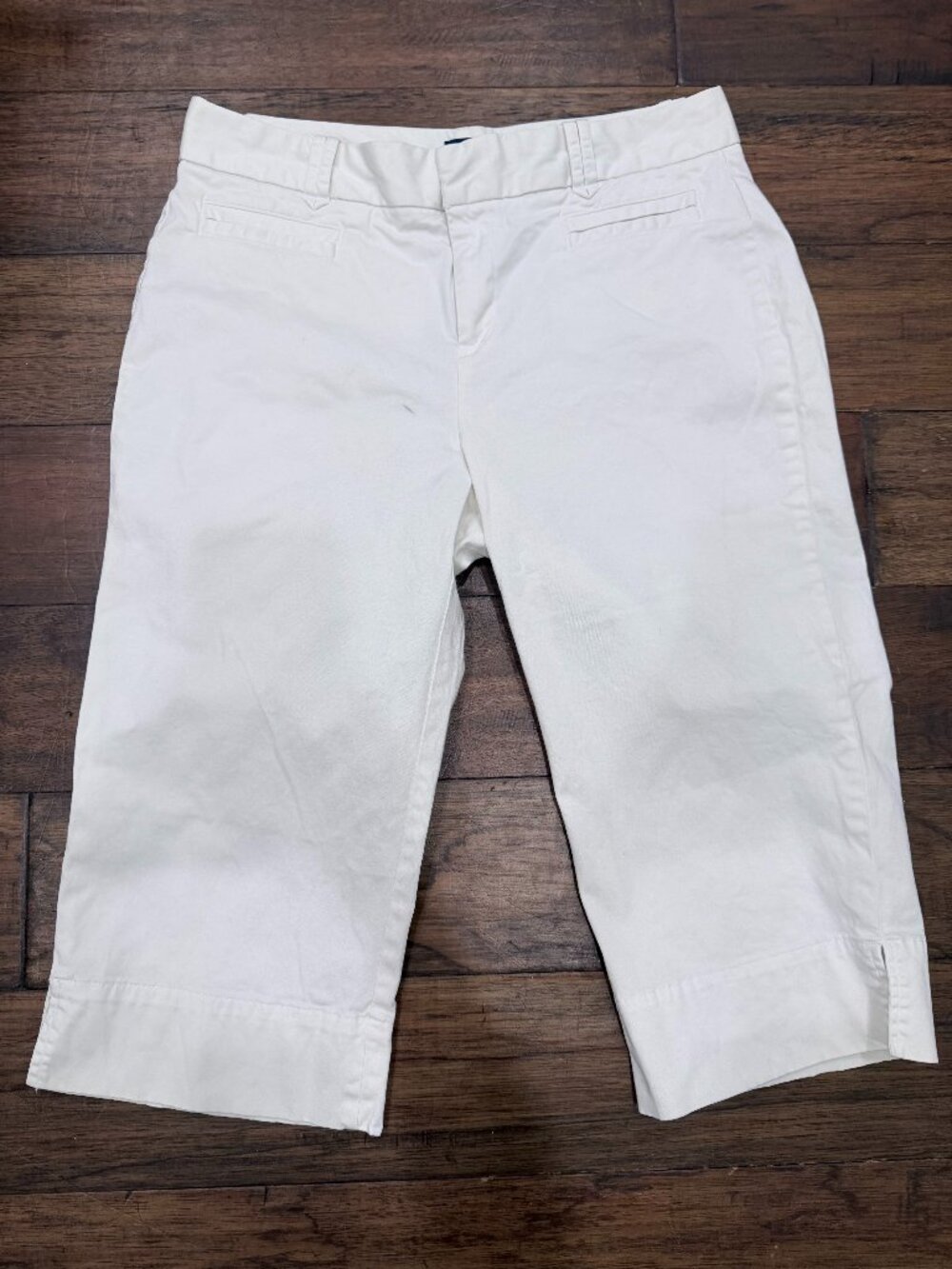 Dockers Favorite Fit Petite White Capri Pants Women’s 8P Stretch Cotton